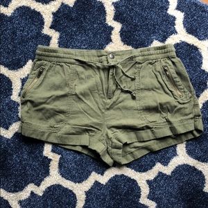 Olive green cargo shorts